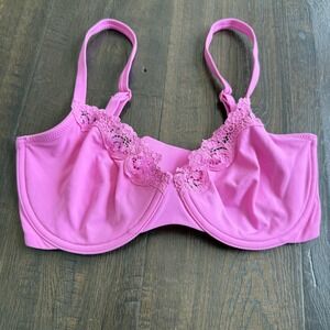 Skims Bra‎ Womens 32DDD Pink Lace Underwire Adjustable Straps Unlined Intimates